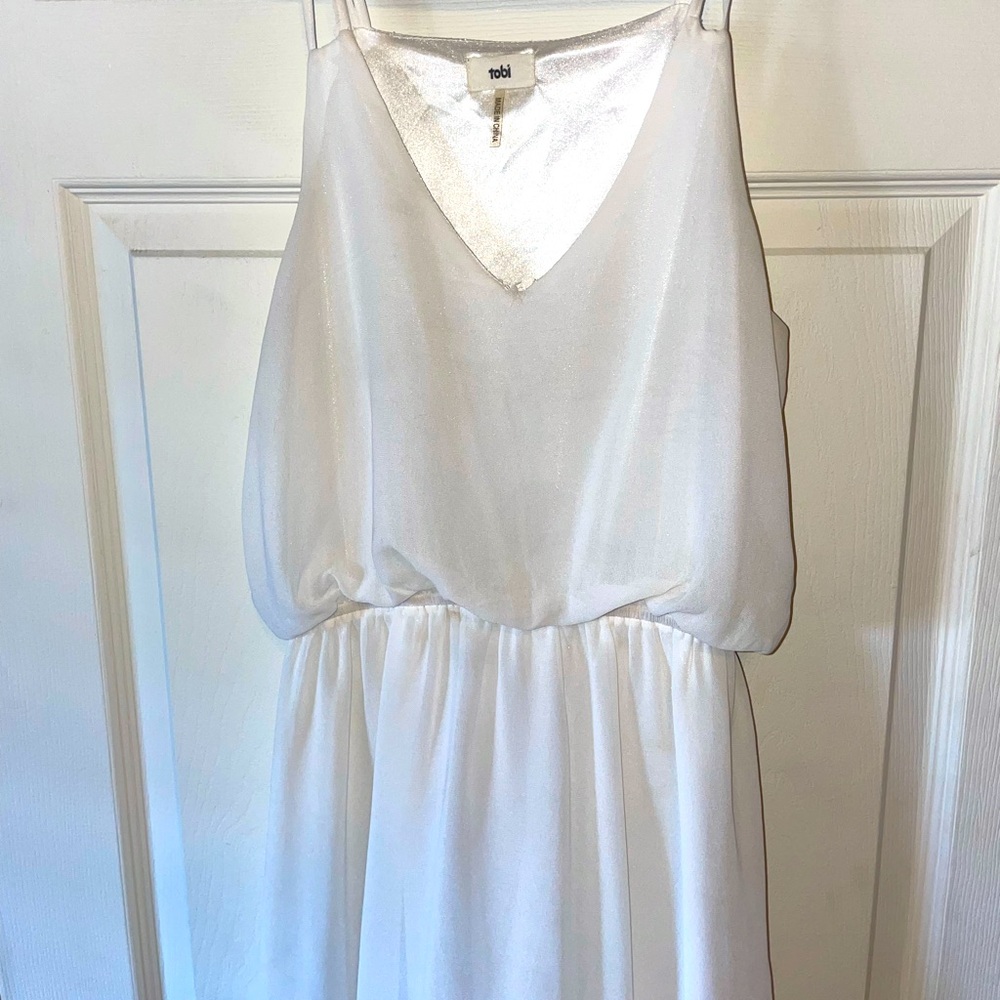 Tobi White Flowy Mini Dress - Size Small